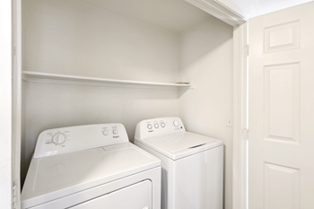 Full-size washer and dryer available